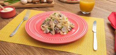 Receita Macarrão ao molho de cogumelos
