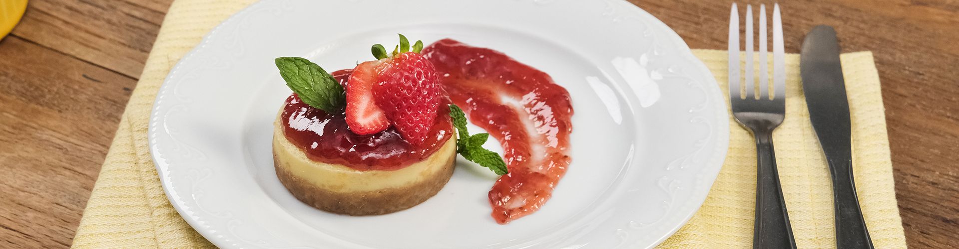 Mini cheesecake de morango