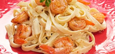 Receita Fettuccine à Carbonara com Camarão - DIA DOS NAMORADOS