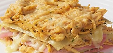 Receita Lasanha de Frango com Presunto, Queijo e Requeijão