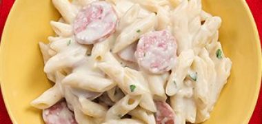 Receita Macarrão ao Molho Branco na Panela de Pressão - Super fácil!