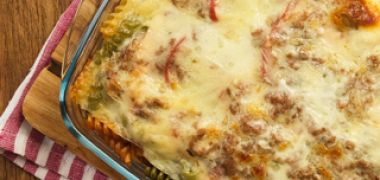 Receita Lasanha de Carne feita com Macarrão Parafuso