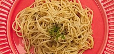 Receita Macarrão com Cebola e Leite de Coco