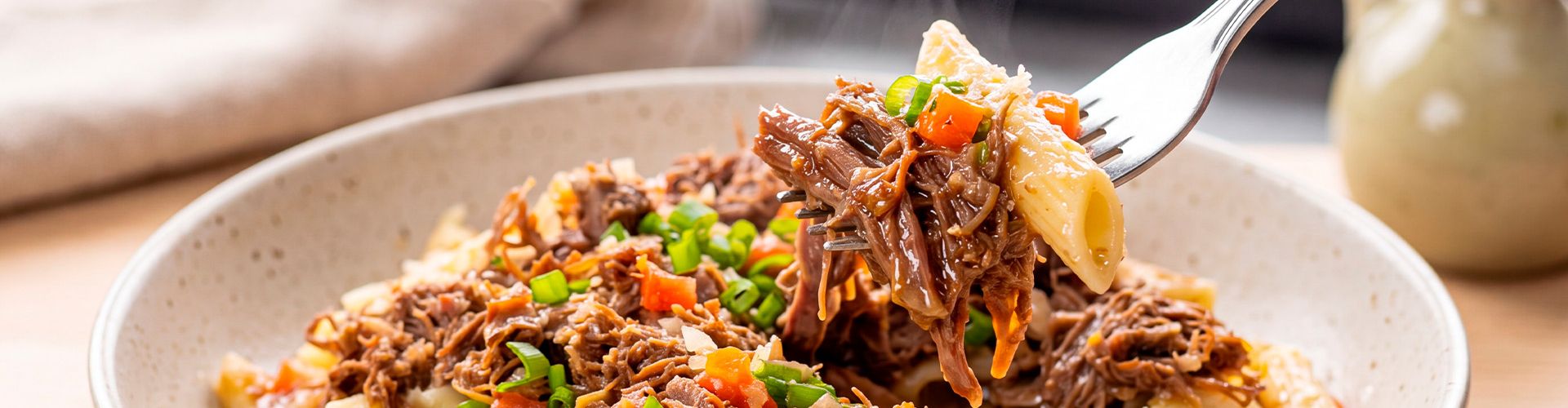 Macarrão com carne de sol